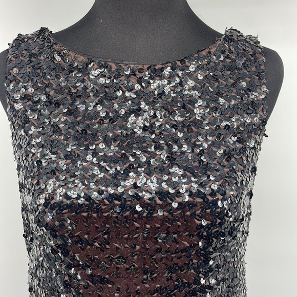 Marchesa Notte LBD Little Black Dress Sequins Mini Dress Party Standout Sz 2 - Picture 10 of 16